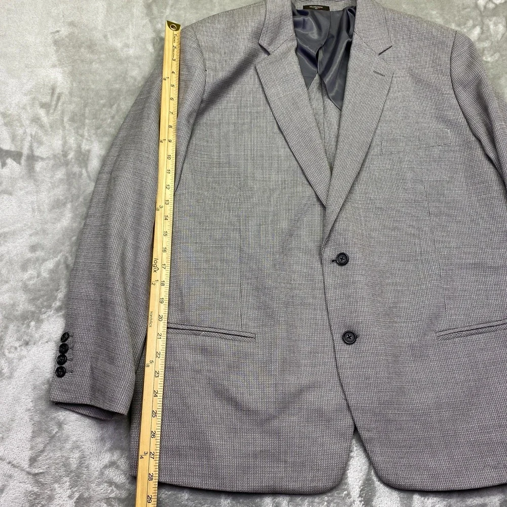 Marzoni Fabric of Excellence Mens‎ Blazer Jacket Grey Plaid 2 Button Italy Sz 46